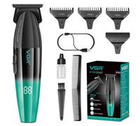 VGR 906 Fresh Fade - Tagliacapelli professionale, Zero Gapped, regolabarba per uomo 9000 giri/min, lama a T DLC senza fili per barbieri e ricaricabile tramite USB, verde