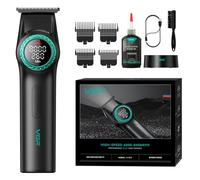 VGR 977 Tagliacapelli Professionale per Uomini, Trimmer a Lama T da 8000rpm, Senza Fili con Gap Zero, Ricaricabile con Display LED, Nero