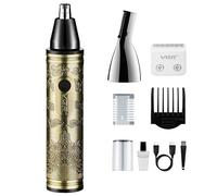 VGR Rasoio 3 in 1 per naso e orecchie da uomo, rasoio per sopracciglia, corpo e barba, batteria ricaricabile senza fili, batteria da 120 minuti, rimozione nasale indolore per narici