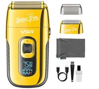 VGR Rasoio elettrico da uomo, 7500 giri/min, rasoio a batteria ricaricabile USB da 150 minuti, per viso, barba, collo, testa calva, scolorimento della pelle, batteria ricaricabile USB da 150 minuti,
