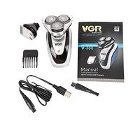 VGR Rasoio elettrico da uomo a tre teste USB rasoio elettrico (bianco)