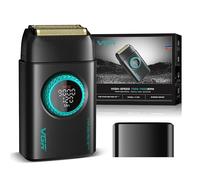 VGR Rasoio elettrico professionale per uomo, viso, barba, collo, pelle sbiadita e testa calva, ricaricabile USB-C senza fili, doppia lamina di titanio galleggiante, 21 velocità 7000-9000 giri/min