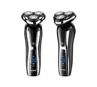 VGR Rasoio Elettrico Rasoio Per Lavaggi Tutto Il Corpo Display Digitale USB Ricaricabile Rotante Testa A Tre Lame (Nero)