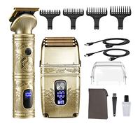 VGR Rasuradora De Barba para Hombres,Rasuradora De Barba para Hombres,Rasoio per barba da uomo Kit di toelettatura con 4 protezioni e tripla testa in lamina per kit da barbiere