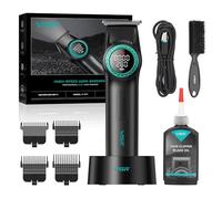 VGR Regolabarba professionale per uomo, motore BLDC elettrico 6000-8000 giri/min, batteria ricaricabile USB senza fili, lame DLC e in ceramica per dettagli da barbiere, fodera, bordi, toelettatura