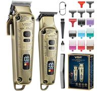 VGR Tagliacapelli da uomo, tagliacapelli professionale a T e tagliacapelli da barbiere senza fili, con display a LED, kit di toelettatura ricaricabile