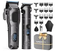 VGRPRO Set Tagliacapelli uomo professionale e Trimmer Capelli, Con Custodia | Kit Taglia capelli per uomo Elettrico,Senza Fili Macchinetta per Capelli,14 pettine fade, Silenziosa 70dB, Display LED
