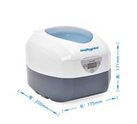 VGT-990 Mini Piccolo Pulitore Ultrasonico Macchina di Pulizia per Occhiali Protesi Gioielli acity: 400ml Funzionamento One-Button (Acity 750ml Regolabile 5-Step Timing)