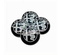 VGTDCDT 4 Pezzi Adesivi per Coprimozzi Auto per Alfa Romeo Giulietta 2011, Adesivi per Coprimozzi Ruota Adesivi per Cerchi, Black And white-56mm