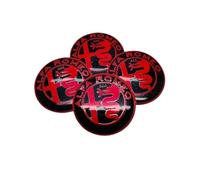 VGTDCDT 4 Pezzi Adesivi per Coprimozzi Auto per Alfa Romeo Mito 147 156 159 166, Adesivi per Coprimozzi Ruota Adesivi per Cerchi, red-65mm