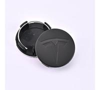 VGTDCDT 4 Pezzi Coprimozzo per Tesla Model Y 2020-2023 60mm, Coprimozzi Auto Auto Ruote Centro Cerchi Tappi Mozzo Ricambio Copri Ruota Trim,Matt bla-CK