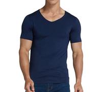 VgueElegc T-shirt con scollo a V da uomo intimo a maniche corte slim fit sottocamicia con scollo a V, Blu marino, M