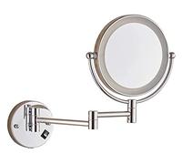 VGVSBG Specchio per Trucco a Parete Specchio per Illuminazione bifacciale a Parete a LED da 8 Pollici Specchio per Trucco con Braccio Regolabile Cromato con ingrandime
