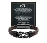 VGWON Bracciale a Mio Figlio, Bracciale Mamma e Figlio, Regali Per Figlio, Regali Per Figli Da Papà Mamma, Braccialetto Uomo In Pelle Intrecciata, Regalo Di Natale Compleanno Per Figli e Adolescenti