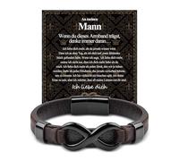 VGWON Bracciale in pelle con nodo infinito da uomo 326
