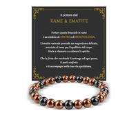VGWON Bracciale in Uomo Rame Puro, Idee Regalo Uomo Bracciale Magnetico
