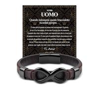 VGWON Bracciale Infinity Knot Uomo Regalo San Valentino per Lui Al mio Uomo Ti Amo Bracciale Regalo di Compleanno Uomo Fidanzato Marito Coppia