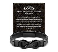 VGWON Bracciale Infinity Knot Uomo Regalo San Valentino per Lui Al mio Uomo Ti Amo Bracciale Regalo di Compleanno Uomili Fidanzato Marito Coppia