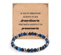 VGWON Bracciale Uomo, Regalo Uomo, 6 mm Bracciale Occhio di Tigre, Regalo Compleanno, Regali Natale, Regali per Papà Figlio Fidanzato Marito Nonno