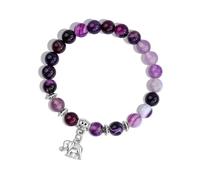 VGWON Braccialetto da Donna Bracciale di Pietra Naturale Purple Bracciale 8mm Strangobile Festa per la Della Festa Regalo Gift Scuola Regalo di Natale Teen Girls Sisters Moglie Mom