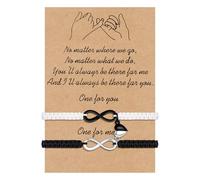 VGWON Bracciali Coppia, Braccialetto Dell'amicizia, Regali per Donne, Migliori Amiche, Uomini, Sorelle, Regalo di Compleanno, 2 Braccialetti Coordinati con Simbolo Dell'infinito Realizzati a Mano