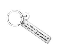 VGWON Portachiavi per Colleghi con Scatola Regalo, Regalo per Collega, Regali di Natale, Inciso con La felicità è lavorare con persone fantastiche Portachiavi in Acciaio Inox 316L