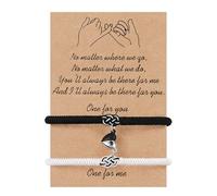 VGWON Regali di Coppia, Bracciali Coppia, Regalo Originale, Braccialetti Nodo D'amore, Regalo per Fidanzato, Fidanzata Amica, 2 Braccialetti Magnetici Nera e Bianca Abbinati Fatti a Mano