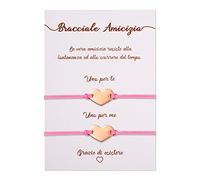 VGWON Set di Braccialetti Amicizia, Regalo per Migliore Amica Bff, Due Braccialetti Abbinati Fatti a Mano per Donne e Ragazze, Regali di Compleanno, Anniversario e Natale
