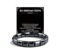 VGWON Ti amo regali per uomini, papà e figlio, bracciale in ematite 10 mm, idea regalo perfetta per compleanno, San Valentino, festa del papà e Natale, Senza Gemstone