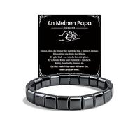 VGWON Ti amo regali per uomini, papà e figlio, bracciale in ematite 10 mm, idea regalo perfetta per compleanno, San Valentino, festa del papà e Natale, Senza Gemstone