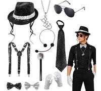 VgxRolq Costume da MJ per Halloween, 10 pezzi, anni '80, per feste