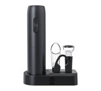 VGY Apribottiglie elettrico ricaricabile, set 5 in 1 con cavatappi elettrico automatico, tagliacapsule, tappo sottovuoto, versatore per vino e supporto di ricarica