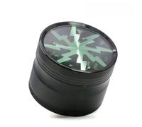 Vgzsyomqib Grinder Metallo Trita Spezie Herb Erba Lega in Alluminio 4 parti 63mm Grande Grinder Tritino Erbe 4 Pezzi con Setaccio per Polline - Nero Verde