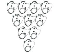 vhbw 10 x headset, auricolari compatibile con Alan Midland GXT-1000, G9, G8, G5 XT, G7, G6, GXT-300, GXT-1050, GXT-325 radio, walkie-talkie - nero