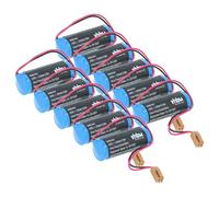 vhbw 10x batteria compatibile con Omron C500 C500F Series Controls, C50K, C50K C60K Programmable Logic Controller (2700mAh, 3,6V, Li-MnO2)