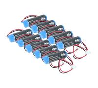 vhbw 10x batteria sostituisce Mitsubishi F2-40BL, PM-20BL, LS14500-MF, FX2N-48M per Programmable Logic Controller (1800mAh, 3,6V, Li-SOCl2)