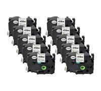 vhbw 10x Cassetta nastro compatibile con Brother P-Touch PT-P750WVP, PT-P900, PT-P900W, PT-P950NW etichettatrice 8m x 24 mm nero su bianco