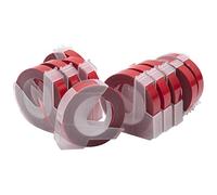 vhbw 10x Cassetta nastro per goffratura 3D compatibile con Dymo 1535, 1540, 1550, 1570, 1575, 1745 etichettatrice 3m x 9 mm bianco su rosso