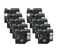 vhbw 10x Cassetta nastro sostituisce Dymo 45803, D1, S0720830 per etichettatrice 7m x 19 mm nero su bianco