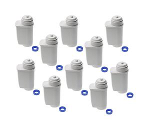 vhbw 10x filtro dell'acqua sostituisce AquaCrest AQK-01 per macchina da caffè automatica, macchinetta per espresso - bianco