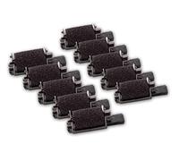 vhbw 10x nastro inchiostrato compatibile con Olivetti 800 PD, 711 PD, 712 PD, 710 PD calcolatrice registratore di cassa - Rullo inchiostratore nero