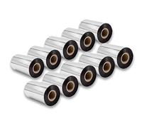 vhbw 10x nastro trasferimento termico compatibile con Godex EZ-6300 Plus, EZPI 1200 etichettatrice, indelebile, 110mmx300m, cera di qualità plus