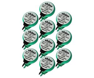 vhbw 10x NiMH Batteria a bottone di ricambio 2 pin tipo 1/V40H 40mAh 1,2V adatta a batterie per modellismo, luci solari ecc.