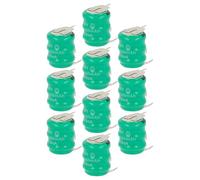 vhbw 10x NiMH Batteria a bottone di ricambio 3 pin tipo V80H 80mAh 3,6V adatta a batterie per modellismo, luci solari ecc.