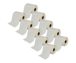 vhbw 10x rotolo etichette 102mm x 44,3m (1 etichetta) compatibile con Brother TD-2130, TD-4100N, TD-4100, TD-4000, TD-2130N etichettatrice