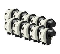 vhbw 10x rotolo etichette con supporto 24mm (1000 etichette) sostituisce Brother DK-11218 per etichettatrice - premium bianco