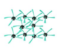 vhbw 10x Spazzola Laterale Compatibile con Vorwerk Folletto VR300, VR-300, VR-200, VR-7, VR200, VR7 Robot aspirapolvere - Set spazzole, Nero/Verde
