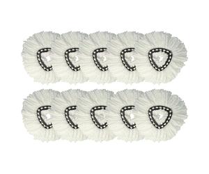 vhbw 10x Testina pulente Compatibile con Vileda EasyWring & Clean, EasyWring & Clean Turbo mocio, lavapavimenti - Microfibra, Bianco