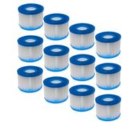 vhbw 12x Cartuccia filtrante di Tipo S1 Compatibile con Intex PureSpa 28423E, 28443E, 28453E Piscina - Filtro di Ricambio, Bianco/Blu
