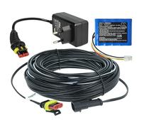 vhbw 1x alimentatore, 1x batteria 2600 mAh, 1x cavo a bassa tensione 20 m compatibile con Gardena SILENO R100Li, R100Li (2016) tosaerba